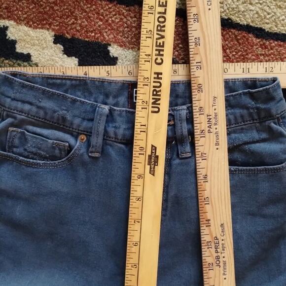 BDG Black Wash Bermuda Cutoff Mom High Rise Raw Hem Distressed Denim Shorts 25 - Picture 12 of 16